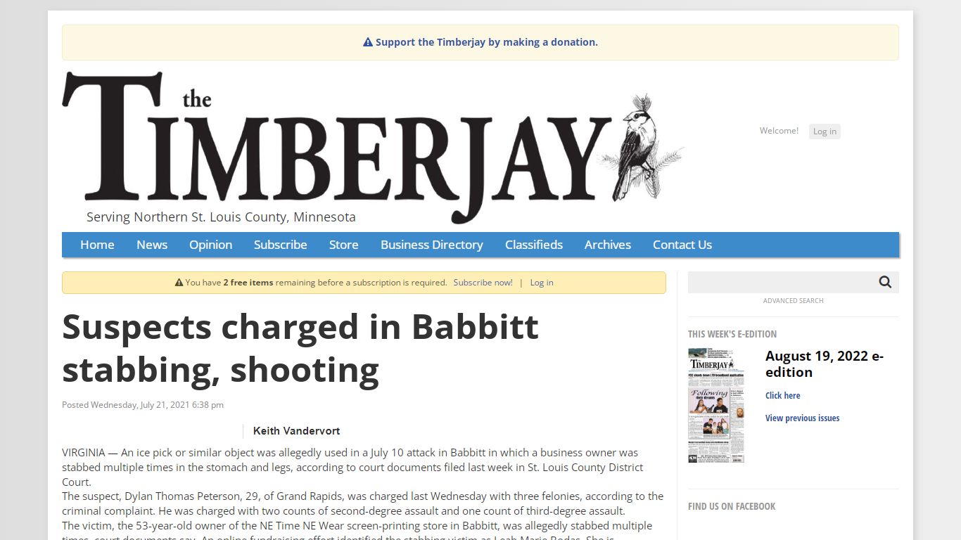 Suspects charged in Babbitt stabbing, shooting - The Timberjay